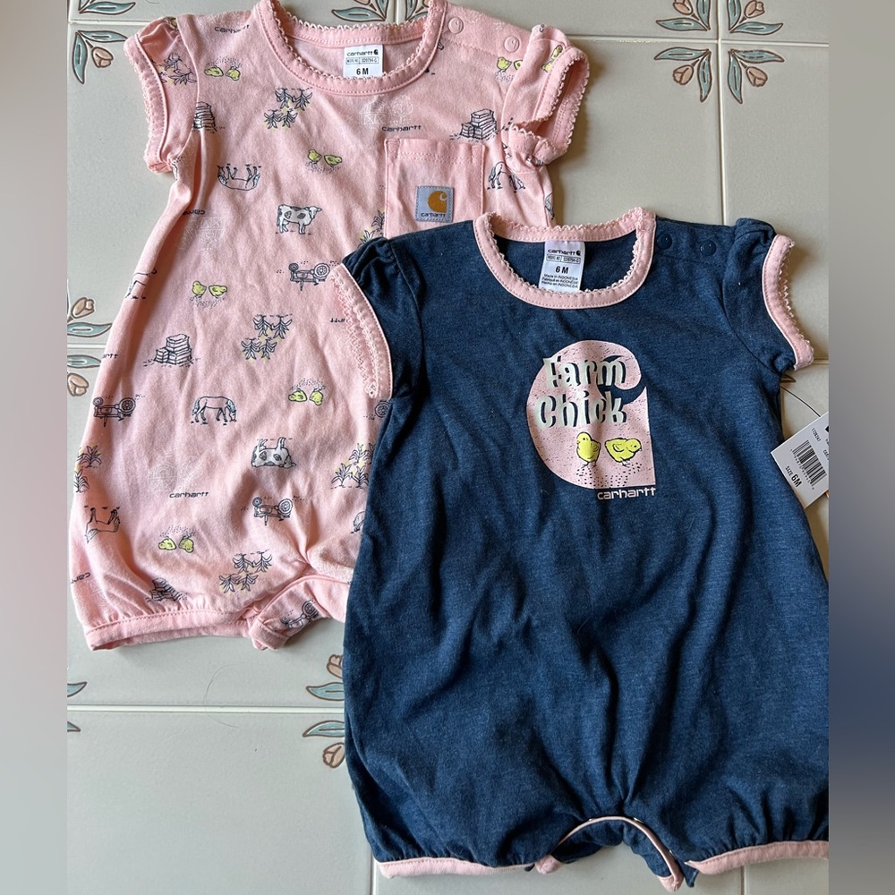 Carhartt Baby Girl Onesie 2pack size 6months